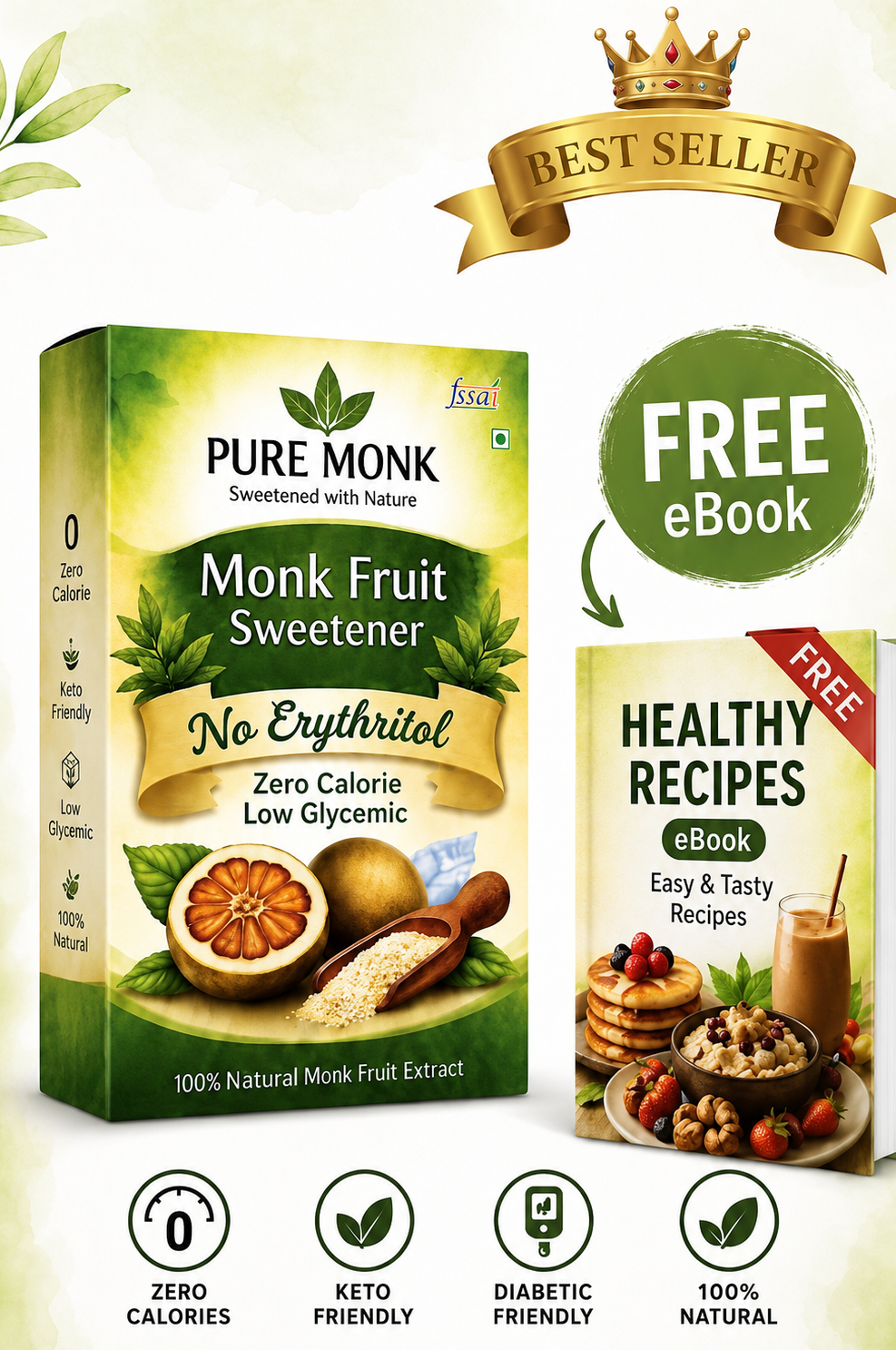 Pure Monk Monk Fruit Sweetener 200g | No Erythritol