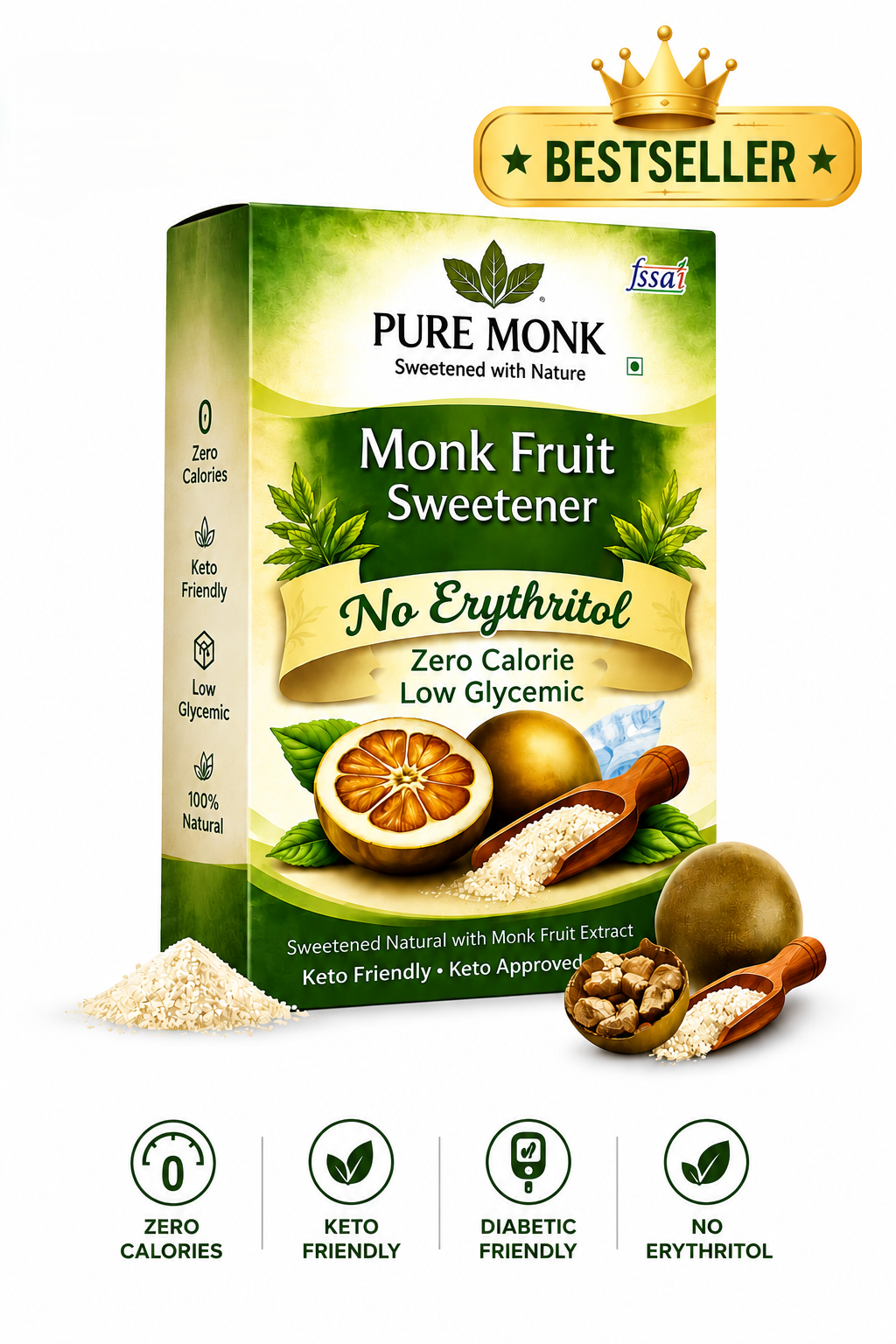 Pure Monk Monk Fruit Sweetener 200g | No Erythritol