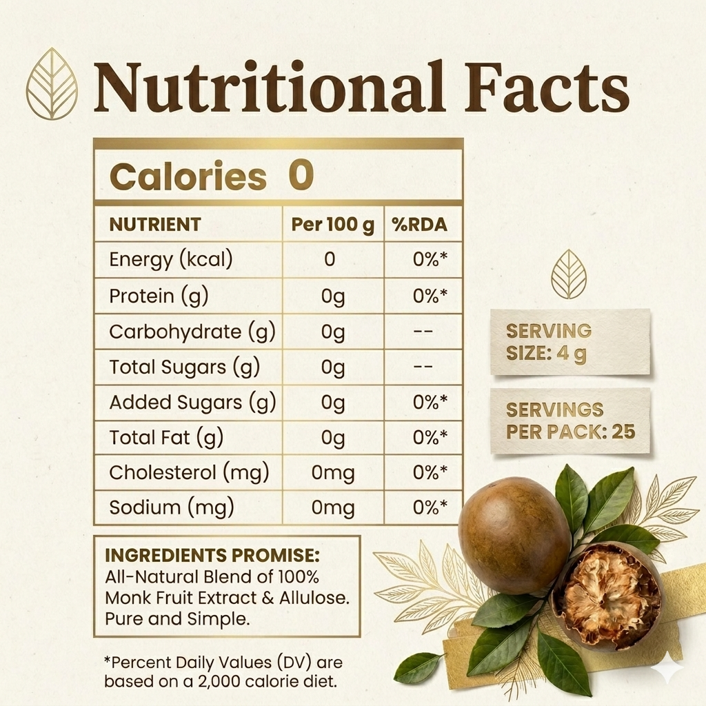 Pure Monk Fruit Sweetener 100 GM | Trial Pack (Perfect to Get Started)