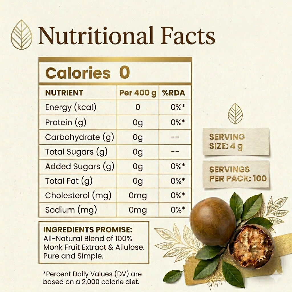 MONK FRUIT SWEETENER 400 GM | Family Pack (Best Value)