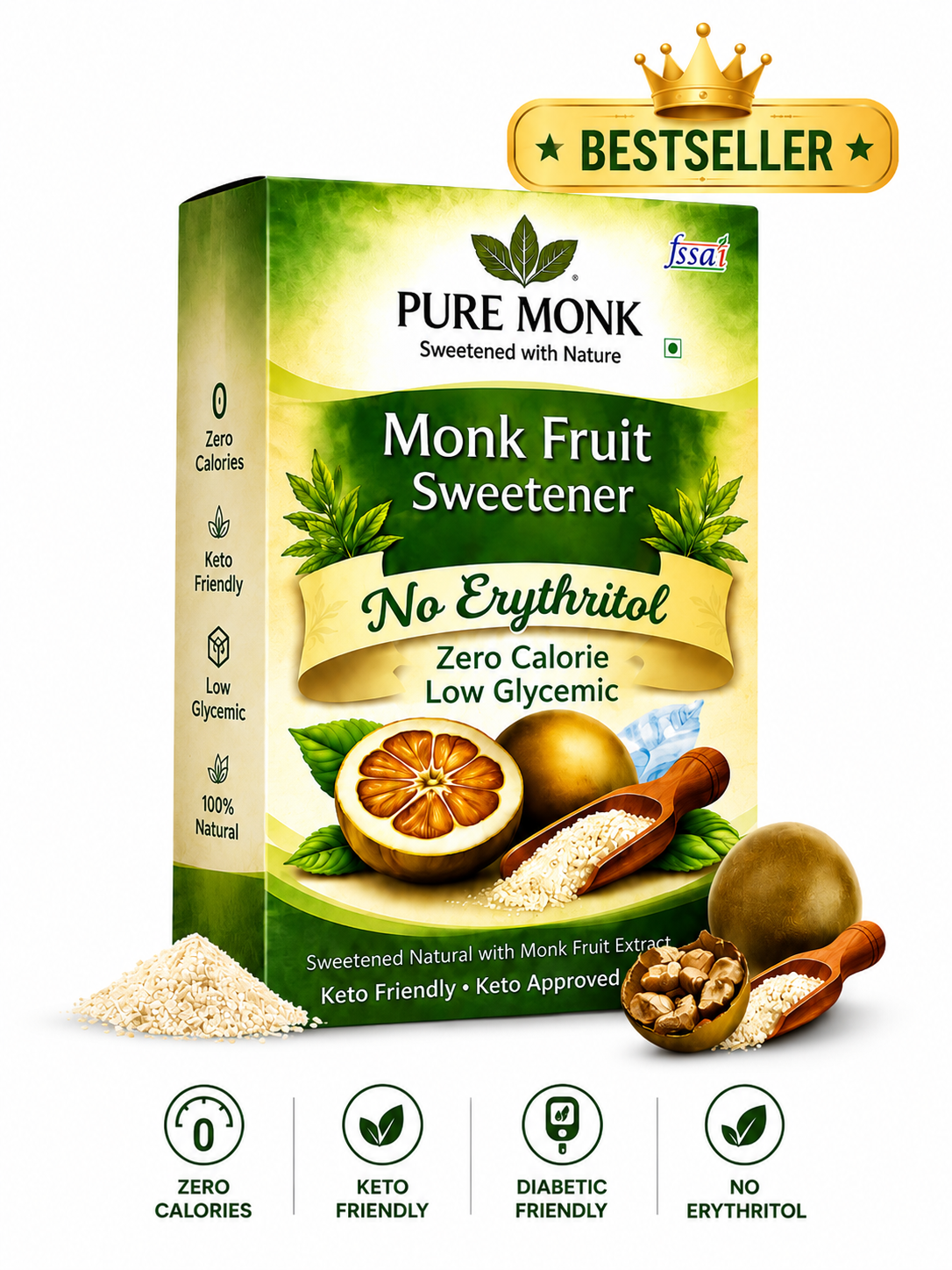 Pure Monk Monk Fruit Sweetener 200g | No Erythritol