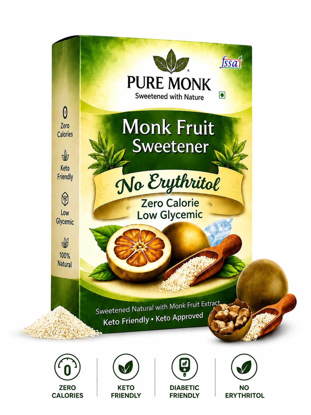 Pure Monk Monk Fruit Sweetener 100g | No Erythritol